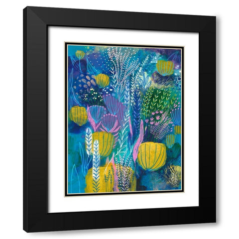 Sea Life Black Modern Wood Framed Art Print with Double Matting by Capri, Corina