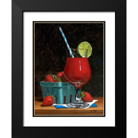 Strawberry Daquiri Black Modern Wood Framed Art Print with Double Matting by Casey, Todd M.