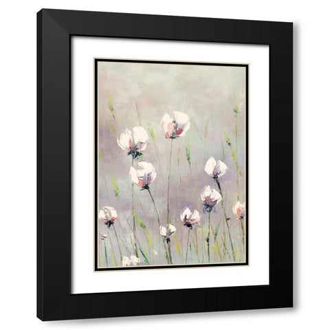 White Tulips Black Modern Wood Framed Art Print with Double Matting by Coghlan, Emma