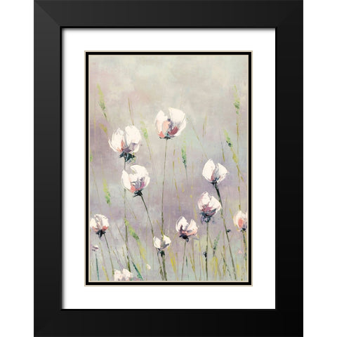 White Tulips Black Modern Wood Framed Art Print with Double Matting by Coghlan, Emma