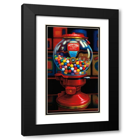 Gumball Machine IV Black Modern Wood Framed Art Print with Double Matting by Colletta, TR