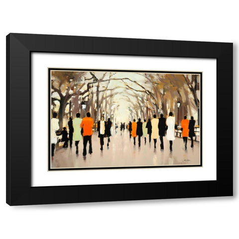 Poets Walk Black Modern Wood Framed Art Print with Double Matting by Christie, Lorraine