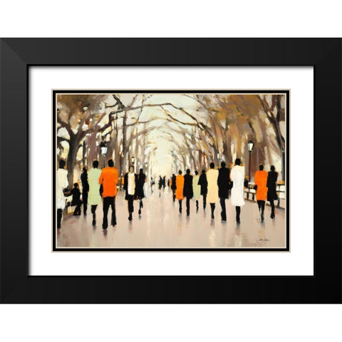Poets Walk Black Modern Wood Framed Art Print with Double Matting by Christie, Lorraine