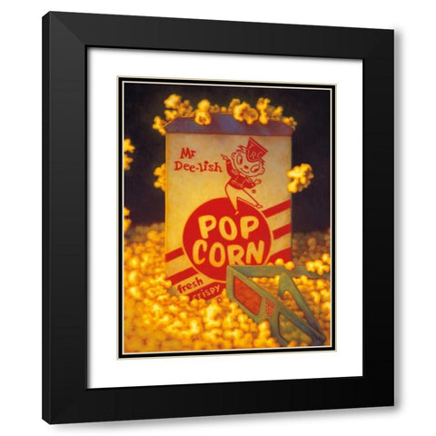 3D Popcorn Black Modern Wood Framed Art Print with Double Matting by Colletta, TR