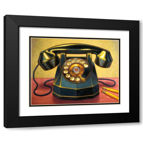 Keep in Touch Black Modern Wood Framed Art Print with Double Matting by Colletta, TR