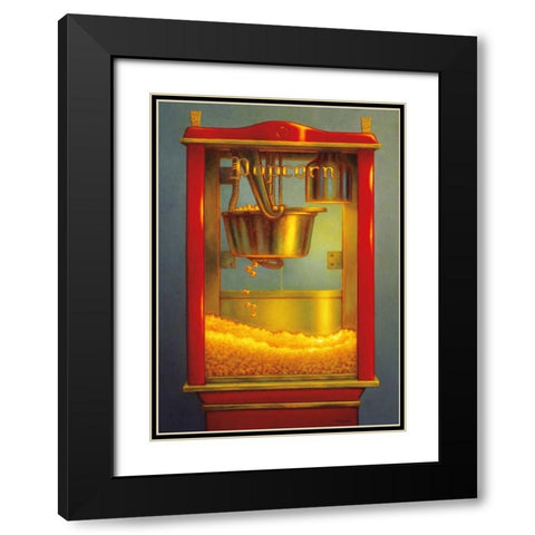 Popcorn II Black Modern Wood Framed Art Print with Double Matting by Colletta, TR