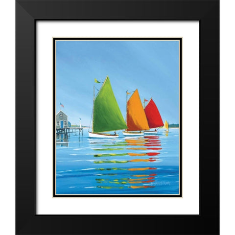 Cape Cod Sail Black Modern Wood Framed Art Print with Double Matting by Caldwell Fisher, Sally