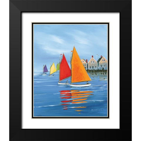 Mariners Landing Black Modern Wood Framed Art Print with Double Matting by Caldwell Fisher, Sally