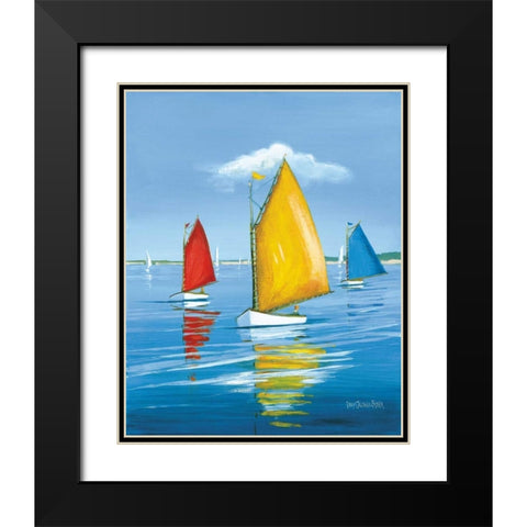 Newport Regatta Black Modern Wood Framed Art Print with Double Matting by Caldwell Fisher, Sally