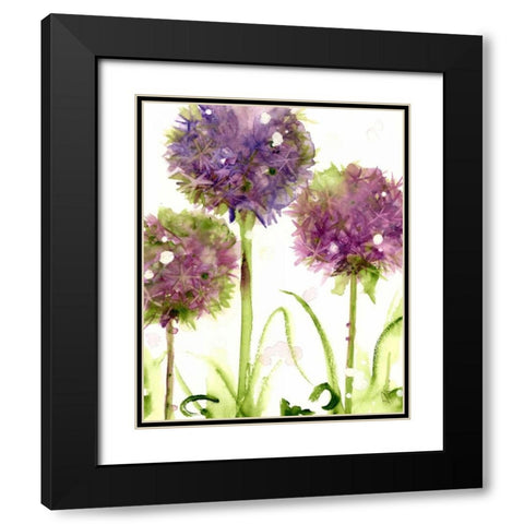 Alliums Black Modern Wood Framed Art Print with Double Matting by Derman, Dawn