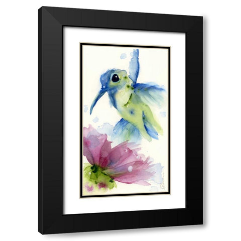Lilac and Blue Black Modern Wood Framed Art Print with Double Matting by Derman, Dawn