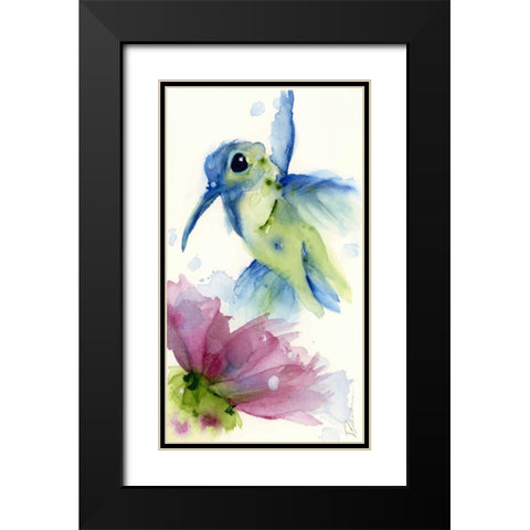 Lilac and Blue Black Modern Wood Framed Art Print with Double Matting by Derman, Dawn