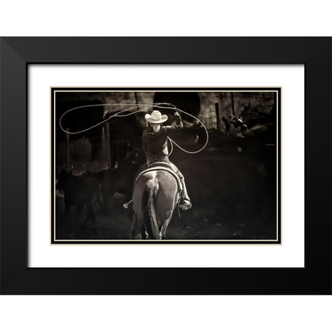 American Cowgirl Black Modern Wood Framed Art Print with Double Matting by Dearing, Lisa