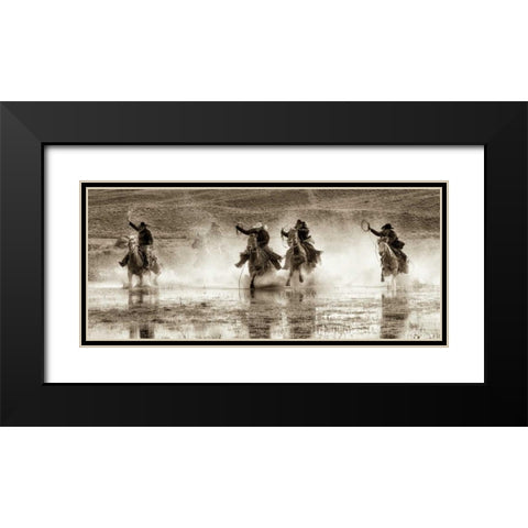 Splash Dance II Black Modern Wood Framed Art Print with Double Matting by Dearing, Lisa