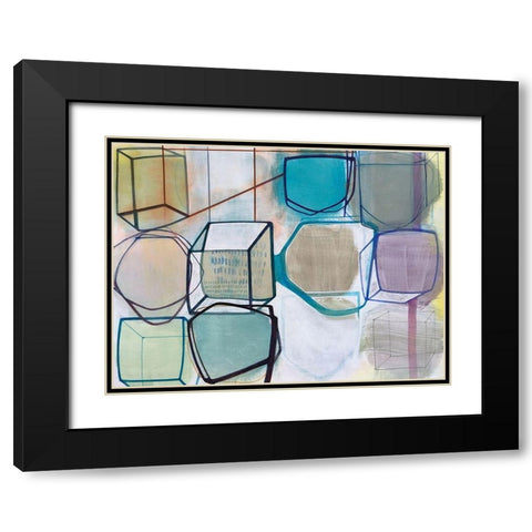 Paper Abstract 3 Black Modern Wood Framed Art Print with Double Matting by Duffy, Naomi Taitz