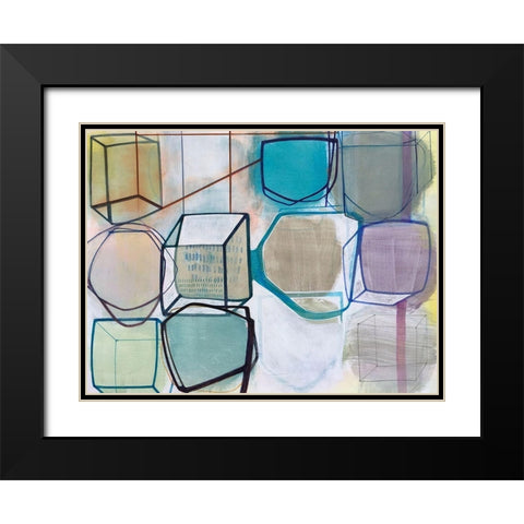 Paper Abstract 3 Black Modern Wood Framed Art Print with Double Matting by Duffy, Naomi Taitz
