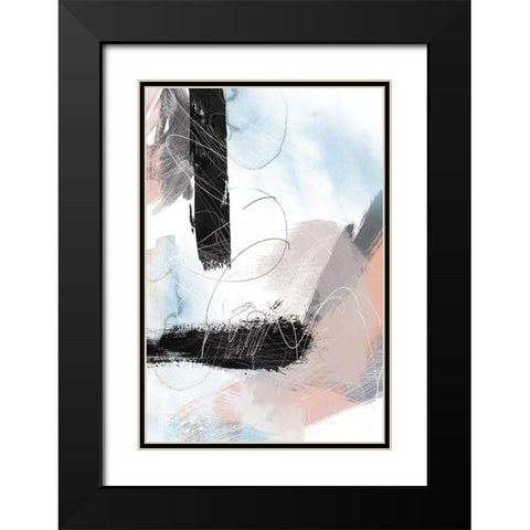 Abstract Blush No. 1 Black Modern Wood Framed Art Print with Double Matting by Duncan-He, Louis