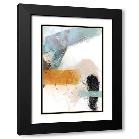 Abstract Blush No. 2 Black Modern Wood Framed Art Print with Double Matting by Duncan-He, Louis