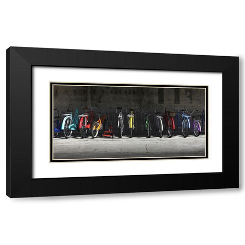Bike Rack Black Modern Wood Framed Art Print with Double Matting by Decker, Cynthia