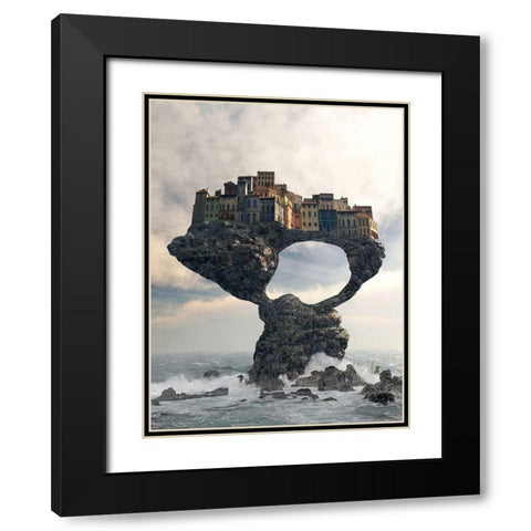 Precarious Black Modern Wood Framed Art Print with Double Matting by Decker, Cynthia
