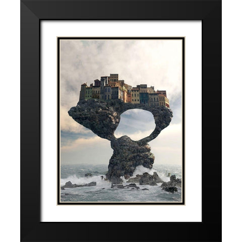 Precarious Black Modern Wood Framed Art Print with Double Matting by Decker, Cynthia