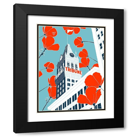 Tribune Tower - Oakland Black Modern Wood Framed Art Print with Double Matting by Donahue, Shane