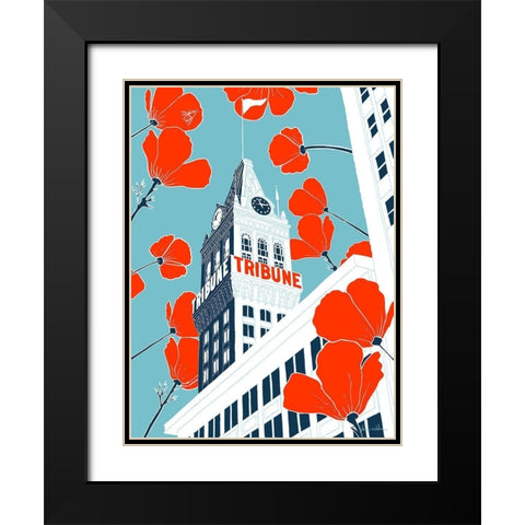 Tribune Tower - Oakland Black Modern Wood Framed Art Print with Double Matting by Donahue, Shane