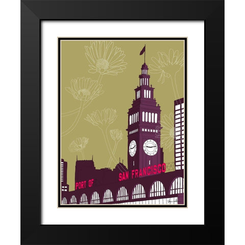 Ferry Building - San Francisco Black Modern Wood Framed Art Print with Double Matting by Donahue, Shane
