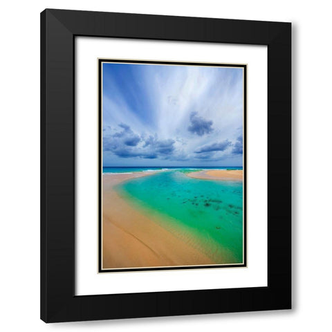 Emerald Dreams Black Modern Wood Framed Art Print with Double Matting by Davis, Lizzy