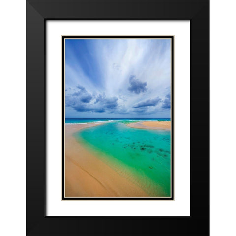 Emerald Dreams Black Modern Wood Framed Art Print with Double Matting by Davis, Lizzy