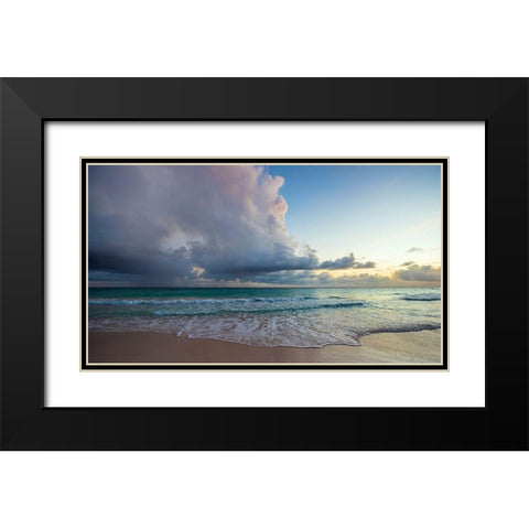 First Sunset in Paradise Black Modern Wood Framed Art Print with Double Matting by Davis, Lizzy