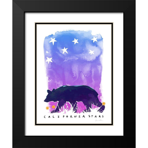 California Stars Black Modern Wood Framed Art Print with Double Matting by Donahue, Shane