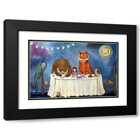 Cake and Tea Black Modern Wood Framed Art Print with Double Matting by Doss, Andrea