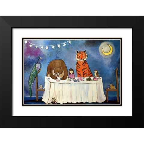 Cake and Tea Black Modern Wood Framed Art Print with Double Matting by Doss, Andrea
