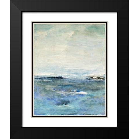 Blue Horizon 1 Black Modern Wood Framed Art Print with Double Matting by Dubois, Lori
