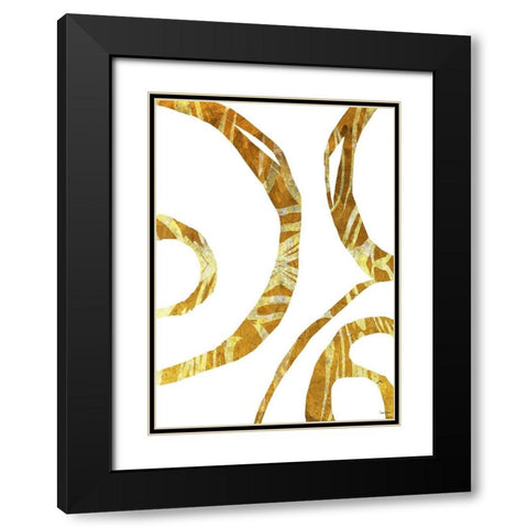 Gold Threads Black Modern Wood Framed Art Print with Double Matting by Dubois, Lori