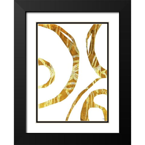 Gold Threads Black Modern Wood Framed Art Print with Double Matting by Dubois, Lori