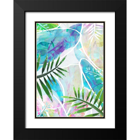 Palm Serenity Black Modern Wood Framed Art Print with Double Matting by Dubois, Lori
