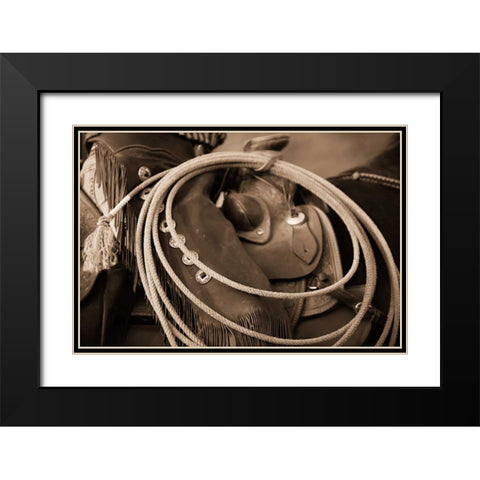 Cowgirls Lasso Black Modern Wood Framed Art Print with Double Matting by Dearing, Lisa