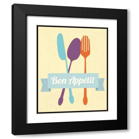 Bon Appetit Black Modern Wood Framed Art Print with Double Matting by Duncan, Genesis