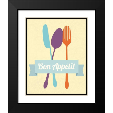 Bon Appetit Black Modern Wood Framed Art Print with Double Matting by Duncan, Genesis