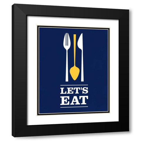 Lets Eat Black Modern Wood Framed Art Print with Double Matting by Duncan, Genesis