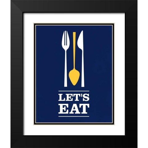 Lets Eat Black Modern Wood Framed Art Print with Double Matting by Duncan, Genesis