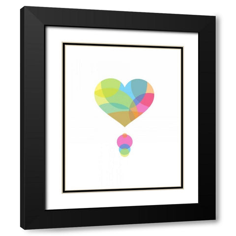 Colors of a Heart Black Modern Wood Framed Art Print with Double Matting by Dalyan, Volkan