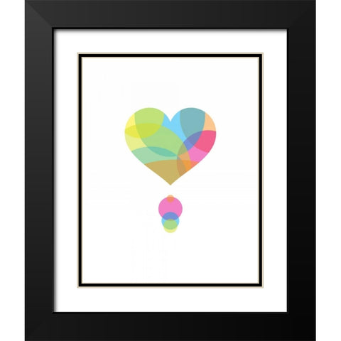 Colors of a Heart Black Modern Wood Framed Art Print with Double Matting by Dalyan, Volkan