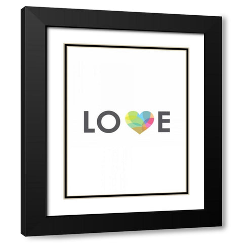Love Black Modern Wood Framed Art Print with Double Matting by Dalyan, Volkan