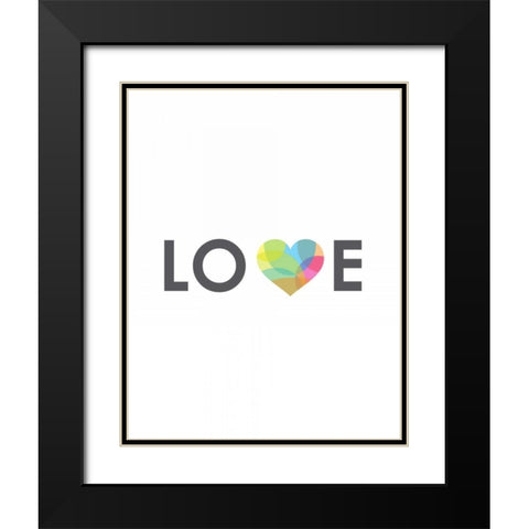 Love Black Modern Wood Framed Art Print with Double Matting by Dalyan, Volkan