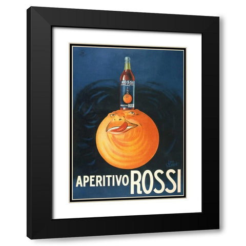 Aperitivo Rossi Black Modern Wood Framed Art Print with Double Matting by Droit, Jean
