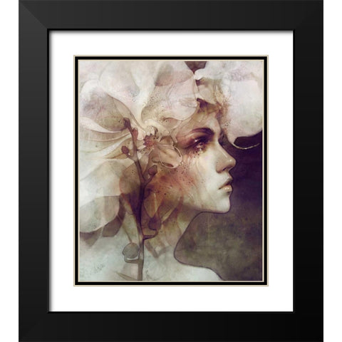 Petal Black Modern Wood Framed Art Print with Double Matting by Dittman, Anna