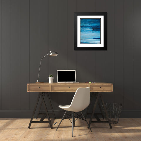 Ocean Blue Black Modern Wood Framed Art Print with Double Matting by Diliberto, Michael A.